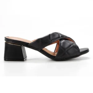 Tamanco Vizzano Salto Bloco Matelassê Feminino - Preto