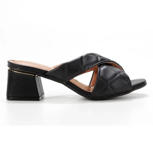 Tamanco Vizzano Salto Bloco Matelassê Feminino - Preto