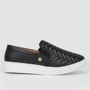 Slip On Vizzano Matelassê Feminino - Preto