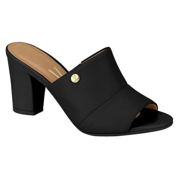 Tamanco Vizzano Mule Salto Grosso Médio Feminino - Preto