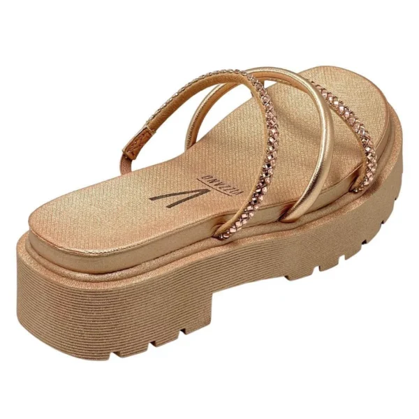 Tamanco Vizzano Flatform Com Strass Feminino - Rosa Antigo - Imagem 4