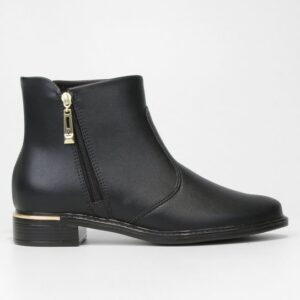 Bota Cano Curto Vizzano Zíper Feminina - Preto