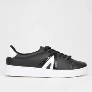 Tênis Vizzano Casual Cano Baixo Feminino - Preto+Branco