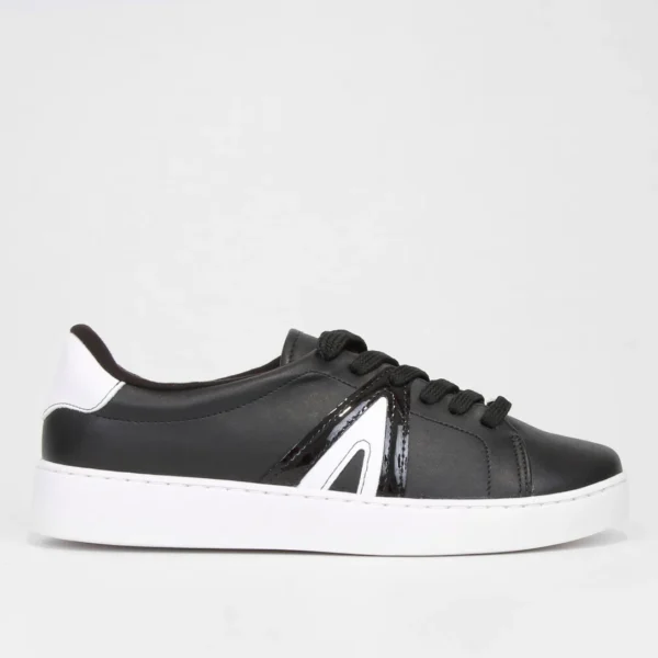 Tênis Vizzano Casual Cano Baixo Feminino - Preto+Branco
