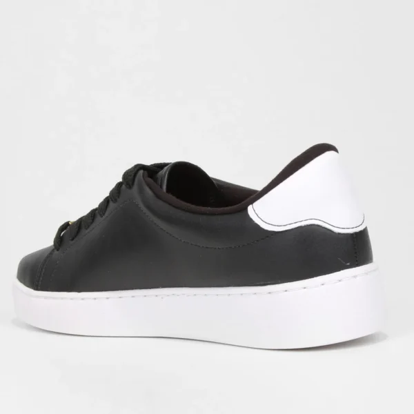Tênis Vizzano Casual Cano Baixo Feminino - Preto+Branco - Imagem 4