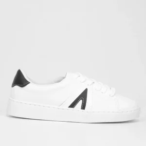 Tênis Vizzano Casual Cano Baixo Feminino - Branco + Preto