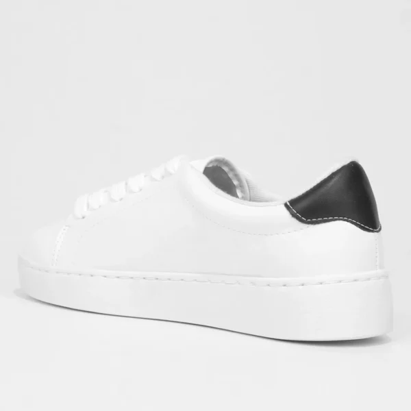 Tênis Vizzano Casual Cano Baixo Feminino - Branco + Preto - Imagem 3