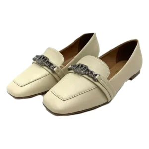 Sapato Feminino Mocassim Vizzano Fivela Corrente - Creme