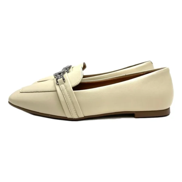 Sapato Feminino Mocassim Vizzano Fivela Corrente - Creme - Imagem 2
