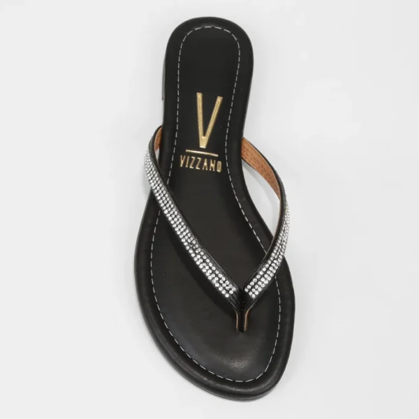 Rasteira Vizzano Brilho Feminina - Preto - Imagem 4