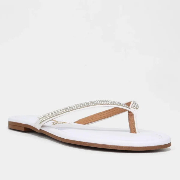 Rasteira Vizzano Brilho Feminina - Branco + Bege - Imagem 2