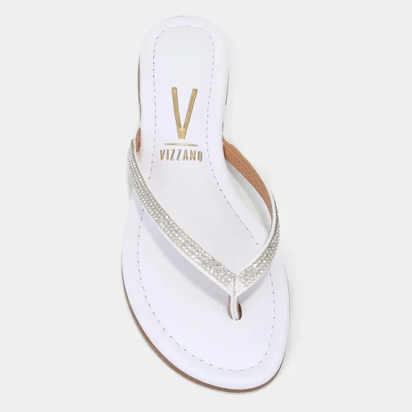 Rasteira Vizzano Brilho Feminina - Branco + Bege - Imagem 4