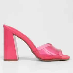 Tamanco Vizzano Salto Bloco Alto Vinil - Rosa