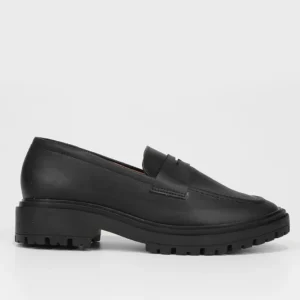 Loafer Vizzano Salto Baixo Tratorado Feminino - Preto