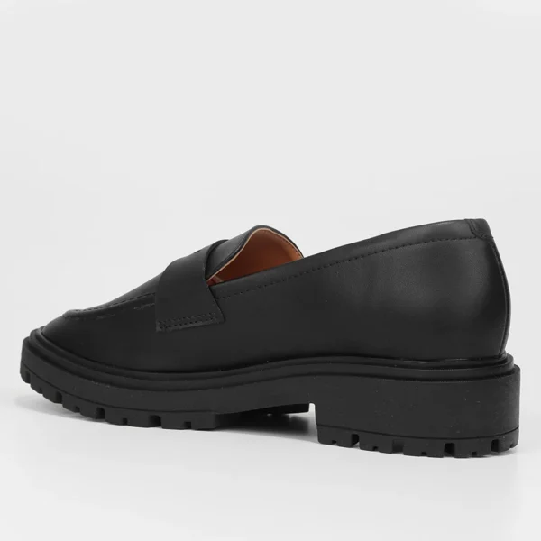 Loafer Vizzano Salto Baixo Tratorado Feminino - Preto - Imagem 3