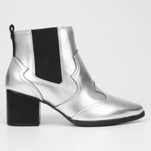 Bota Chelsea Vizzano Metalizada Bico Fino Feminina - Prata