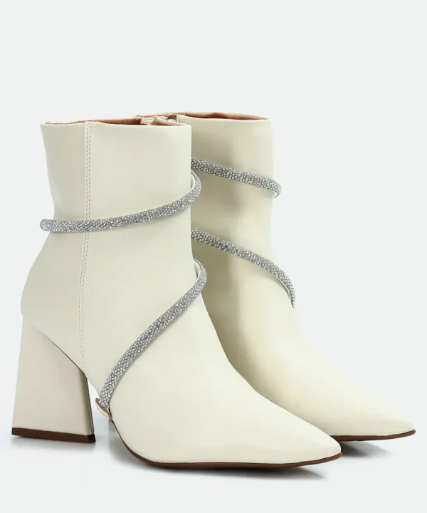 Bota Feminina Cano Curto Salto Grosso Strass Vizzano - Imagem 4