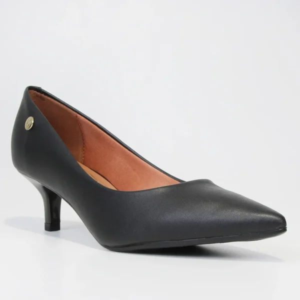 Scarpin Vizzano Salto Baixo Básico Bico Fino Feminino - Preto - Imagem 2
