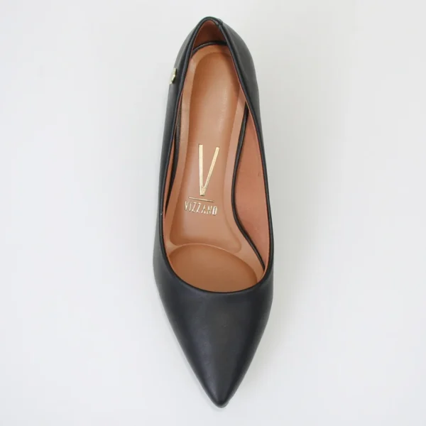 Scarpin Vizzano Salto Baixo Básico Bico Fino Feminino - Preto - Imagem 4