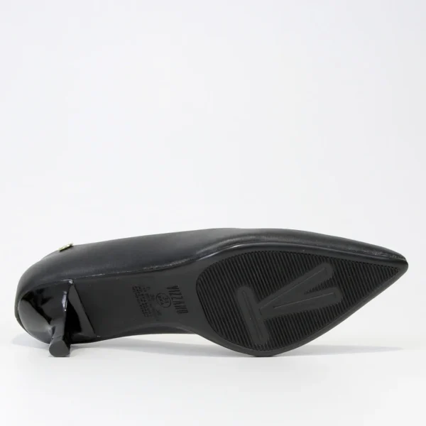 Scarpin Vizzano Salto Baixo Básico Bico Fino Feminino - Preto - Imagem 5