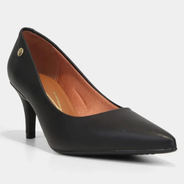 Scarpin Vizzano Salto Médio Bico Fino - Preto - Imagem 2