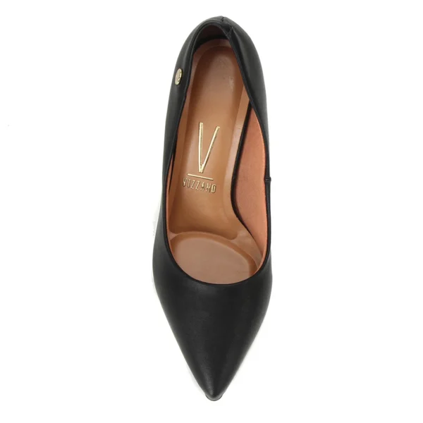 Scarpin Vizzano Bico Fino Salto Bloco Alto - Preto - Imagem 4