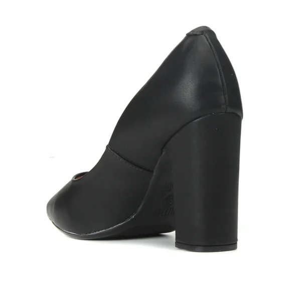 Scarpin Vizzano Bico Fino Salto Bloco Alto - Preto - Imagem 3