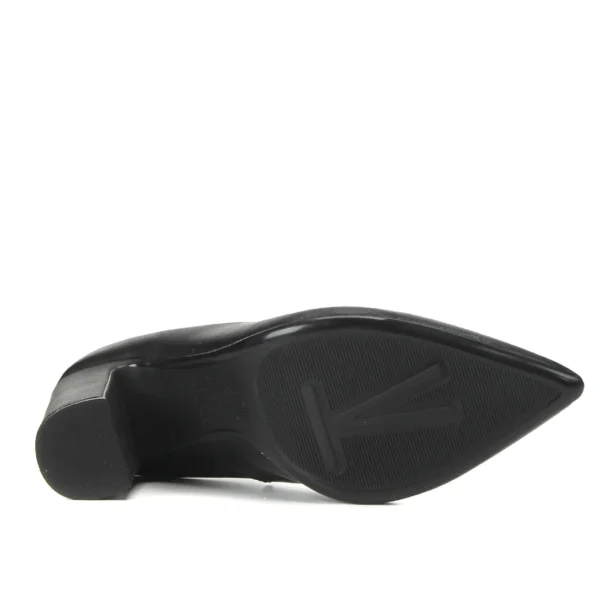 Scarpin Vizzano Bico Fino Salto Bloco Alto - Preto - Imagem 5