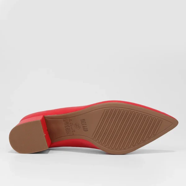 Scarpin Vizzano Bico Fino Salto Bloco - Vermelho - Imagem 5