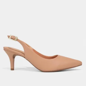 Scarpin Vizzano Slingback Salto Fino Médio - Bege
