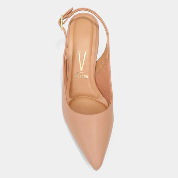 Scarpin Vizzano Slingback Salto Fino Médio - Bege - Imagem 4