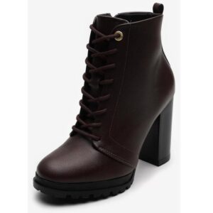 Bota Coturno Vizzano Cadarço Tratorada - Café