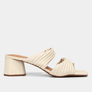 Tamanco Vizzano Textura Salto Bloco - Off White