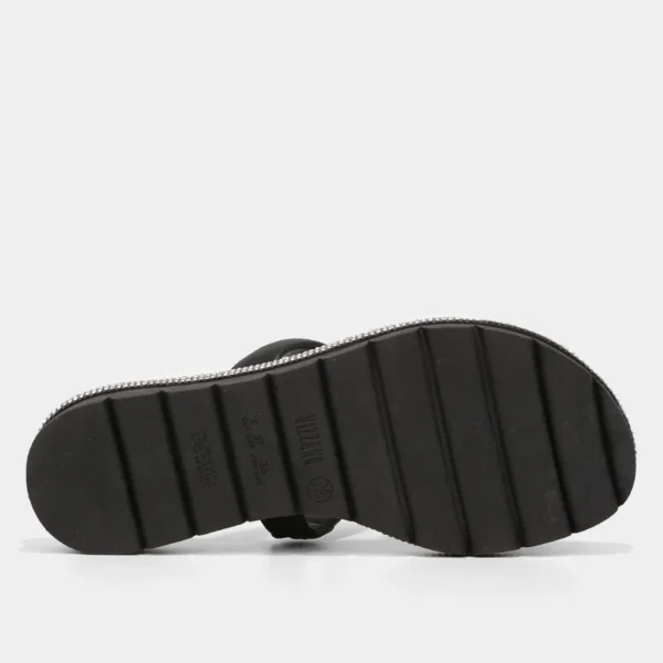 Rasteira Vizzano Tira Larga Brilho Feminina - Preto - Imagem 5