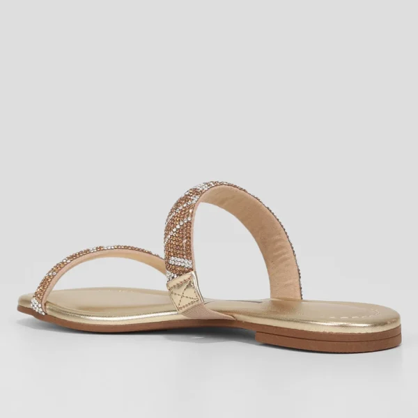 Rasteira Vizzano Metalizada Strass - Dourado - Imagem 3