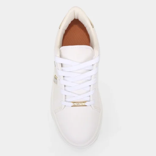 Tênis Vizzano Flatform Strass Feminino - Branco + dourado - Imagem 4
