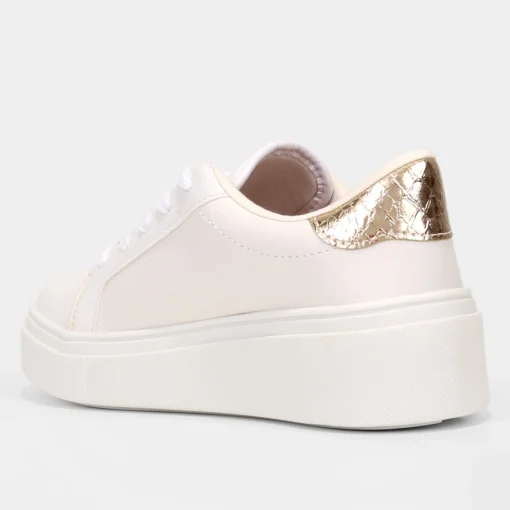 Tênis Vizzano Flatform Strass Feminino - Branco + dourado - Imagem 3
