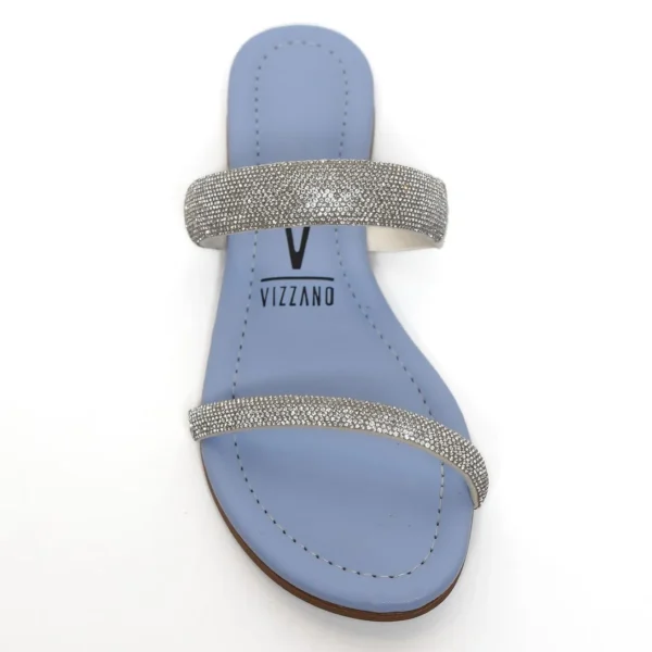 Rasteira Vizzano Strass Tira Pronta Feminina - Azul Claro - Imagem 4