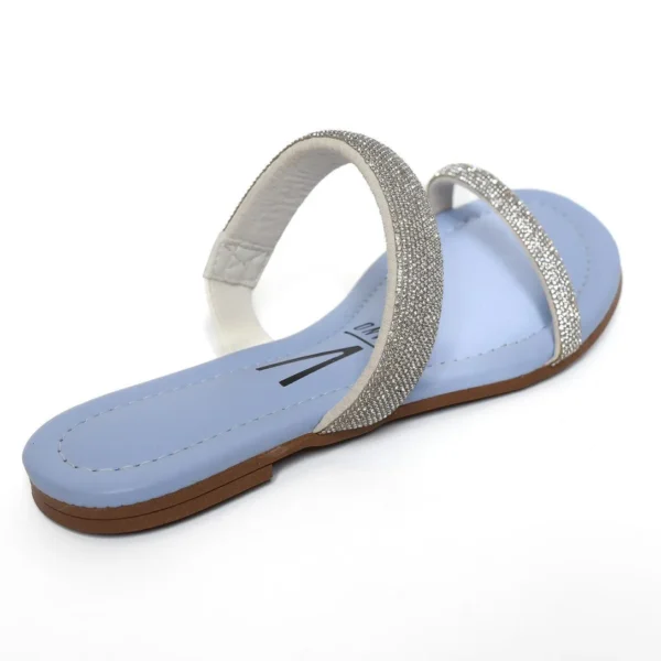 Rasteira Vizzano Strass Tira Pronta Feminina - Azul Claro - Imagem 3