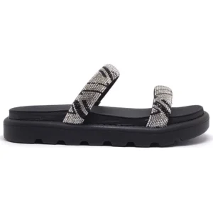 Rasteira Vizzano Flatform Strass Hotfix - Preto - 40 - Preto