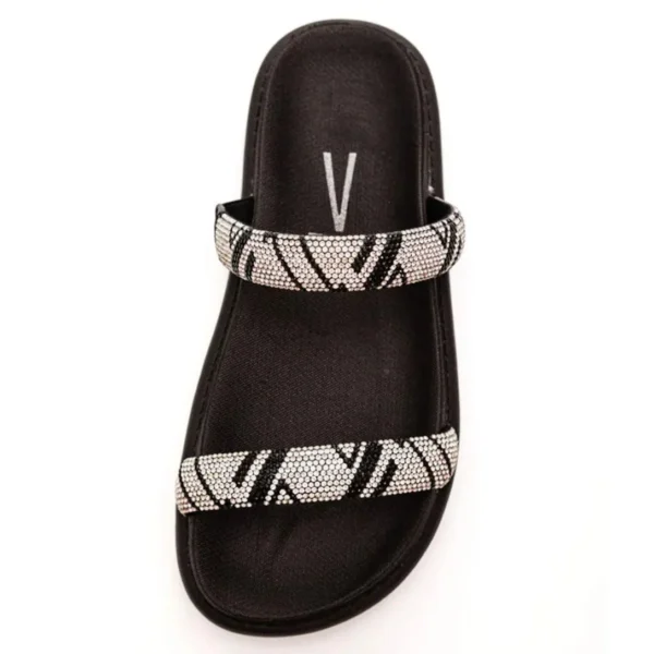 Rasteira Vizzano Flatform Strass Hotfix - Preto - 40 - Preto - Imagem 4