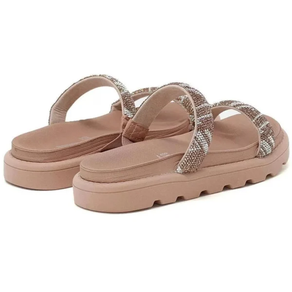 Rasteira Vizzano Flatform Strass Hotfix - Bege - Imagem 3