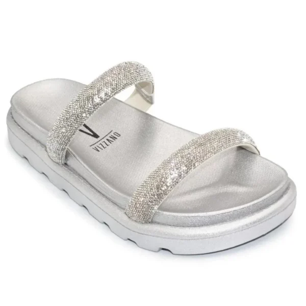 Rasteira Vizzano Flatform Strass Hotfix - Prata - Imagem 2