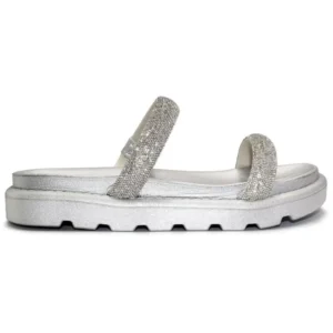 Rasteira Vizzano Flatform Strass Hotfix - Prata