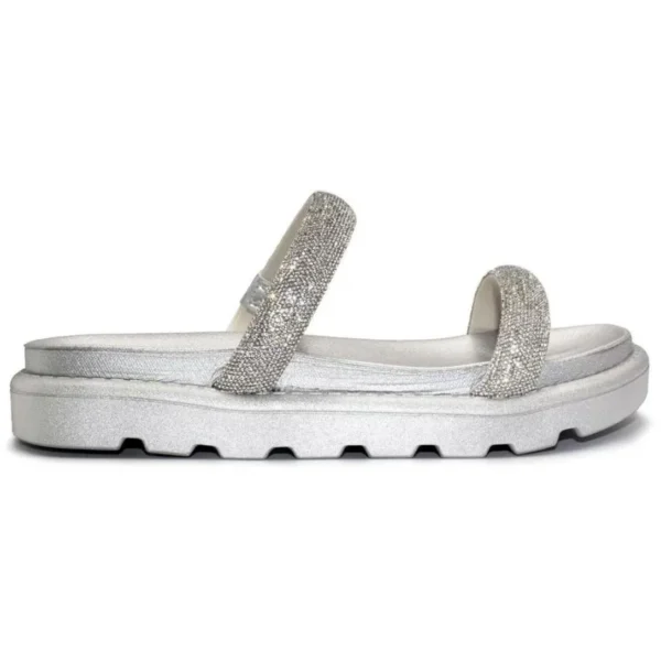 Rasteira Vizzano Flatform Strass Hotfix - Prata