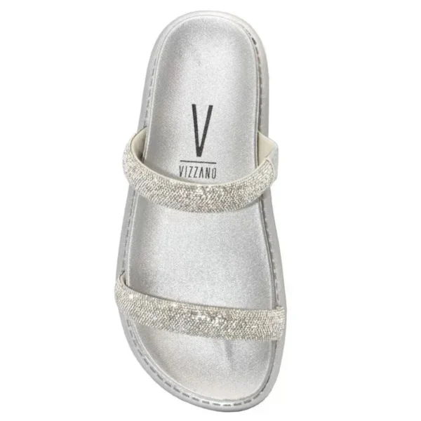 Rasteira Vizzano Flatform Strass Hotfix - Prata - Imagem 4