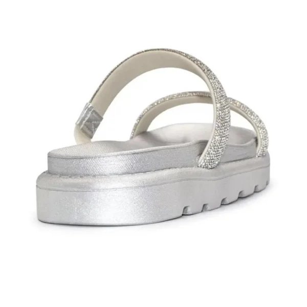 Rasteira Vizzano Flatform Strass Hotfix - Prata - Imagem 3