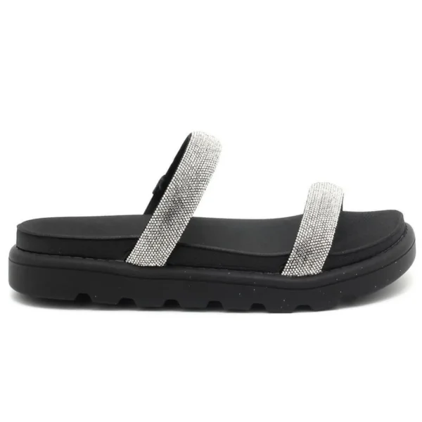 Tamanco Vizzano Flatform Tiras Brilho Feminino - Preto