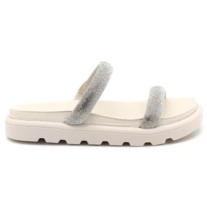 Tamanco Vizzano Flatform Tiras Brilho Feminino - Branco
