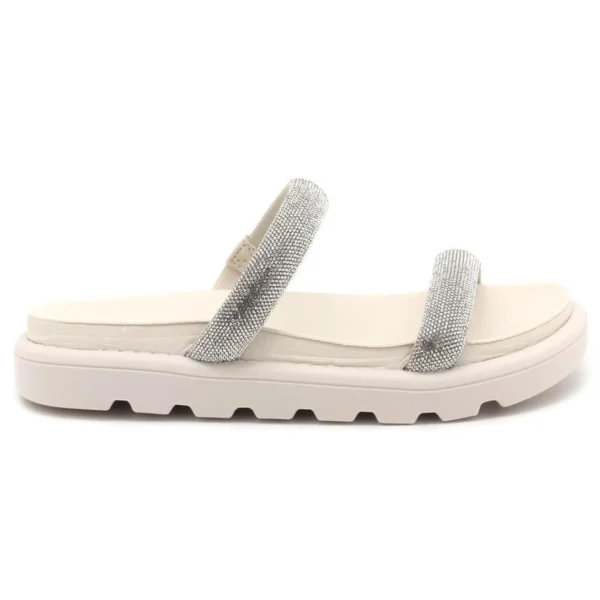 Tamanco Vizzano Flatform Tiras Brilho Feminino - Branco